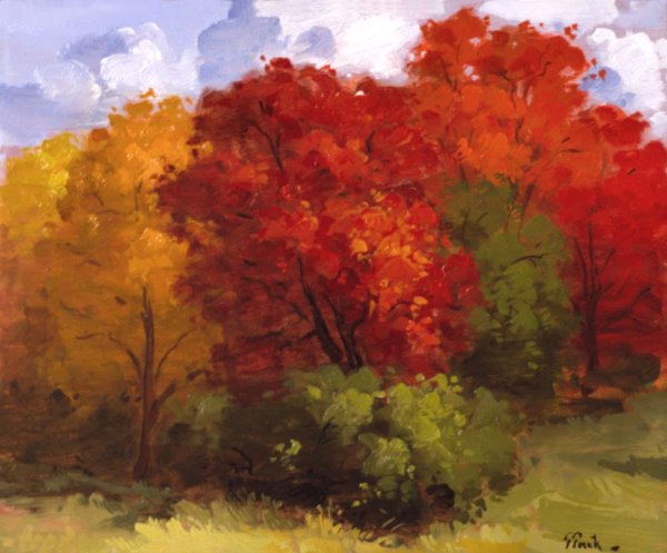 Осеннее дерево живопись