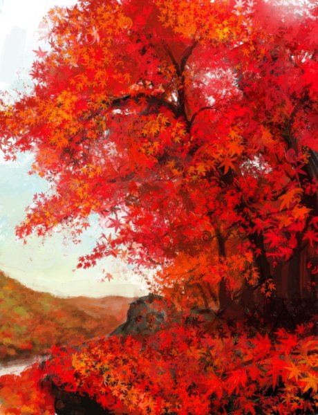 Красные клёны в живописи