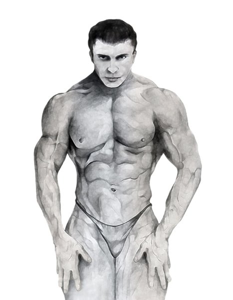 Мускулистый человек в полный рост