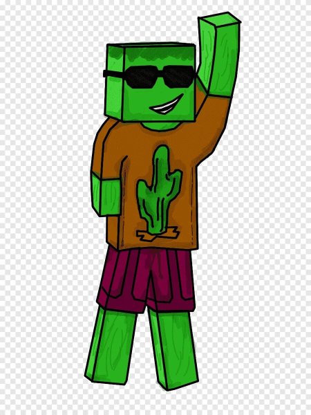 Зеленый персонаж из МАЙНКРАФТА