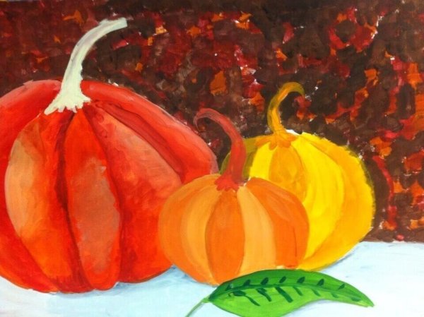 Рисование натюрморта с тыквой