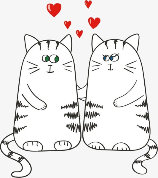 Два кота нарисовать