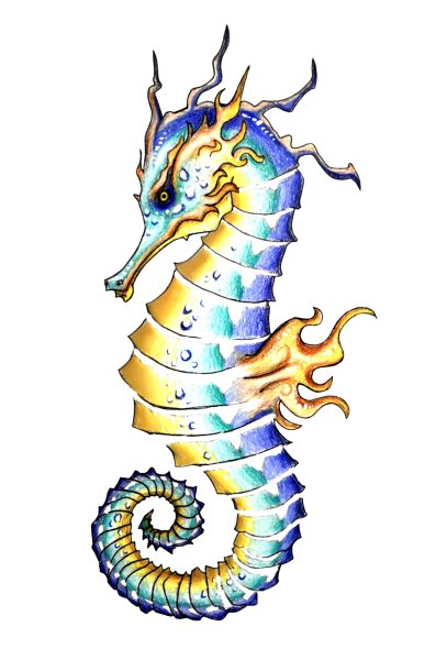 Морской конек рисунок