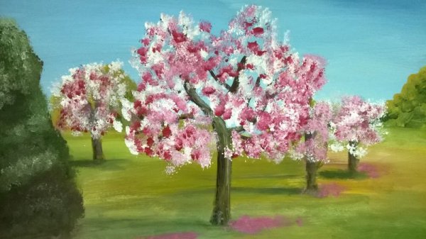 Рисование цветут сады