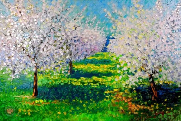 Рисование цветущие сады