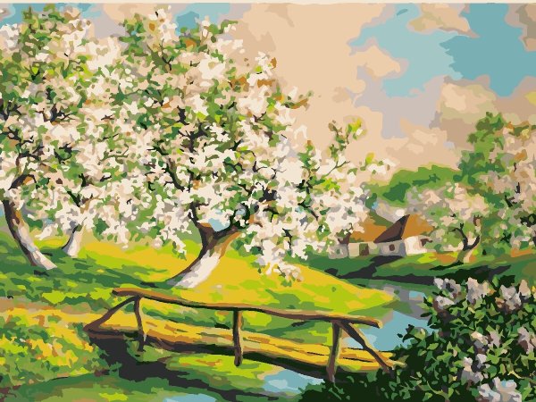 Картина цветущее дерево