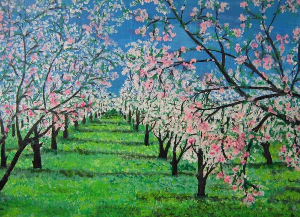 Рисование цветут сады