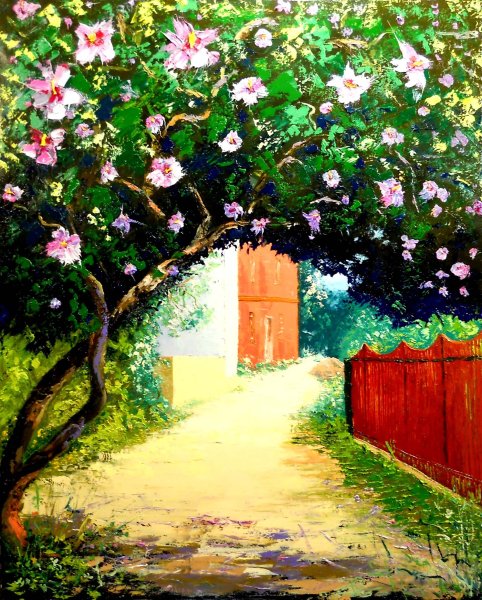 Рисование Цветущий сад