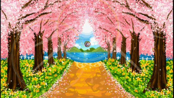 Цветущий сад карандашом