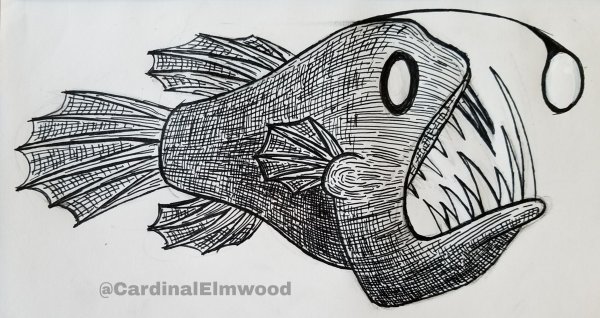 Необычная рыба рисунок