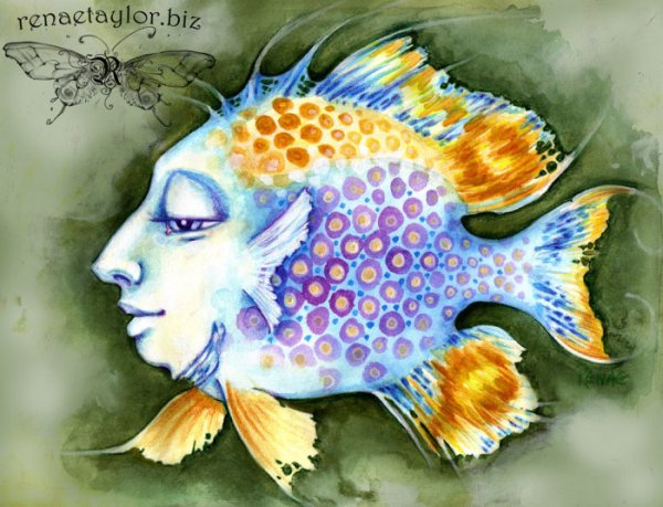 Необычная рыба рисунок