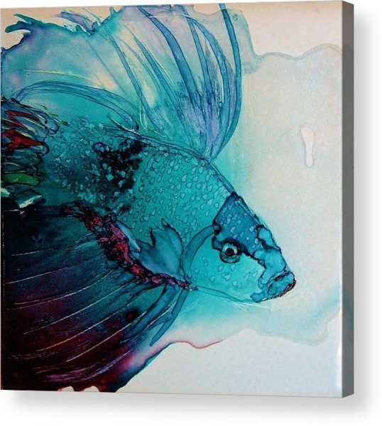 Рыбка акварель бирюза