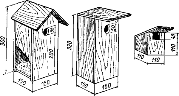 Чертежи скворечника и синичника