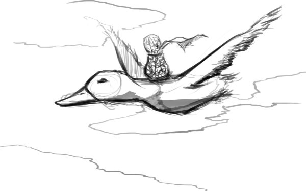 Утка в полете рисунок карандашом