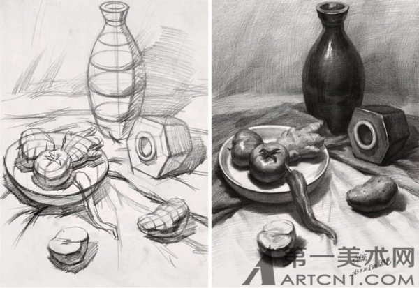 Этапы построения натюрморта