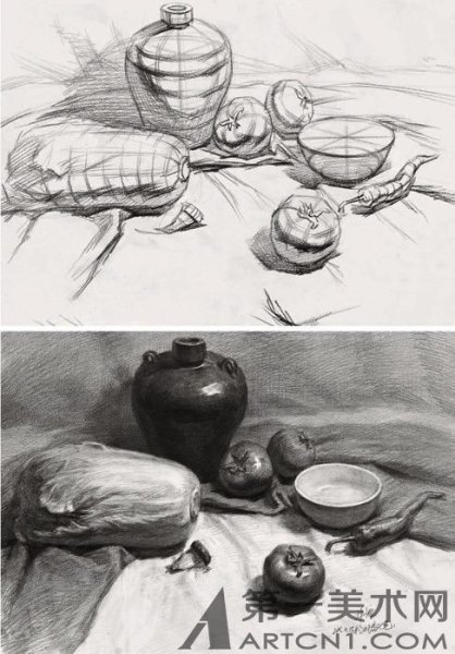 Этапы построения натюрморта