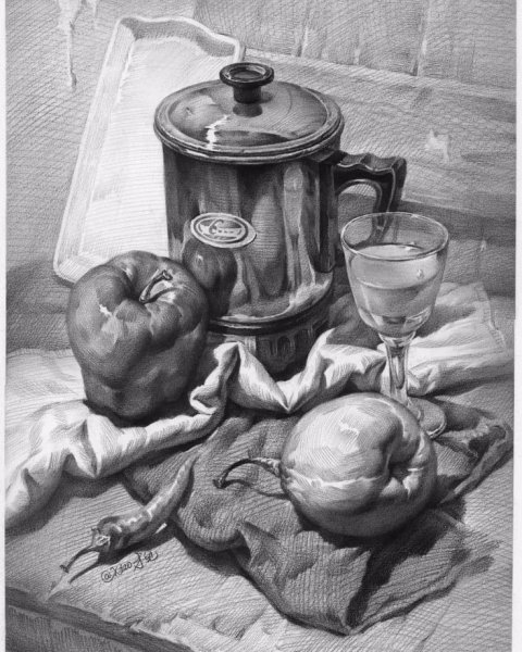 Яблоко Андрияка гризайль