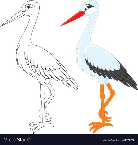 Аист рисунок для детей
