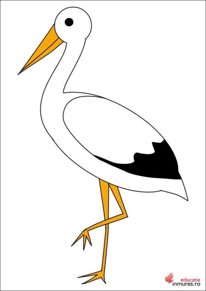 Аист трафарет