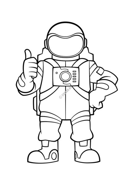 Раскраска космонавт в скафандре