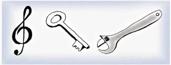 Гаечный и скрипичный ключи