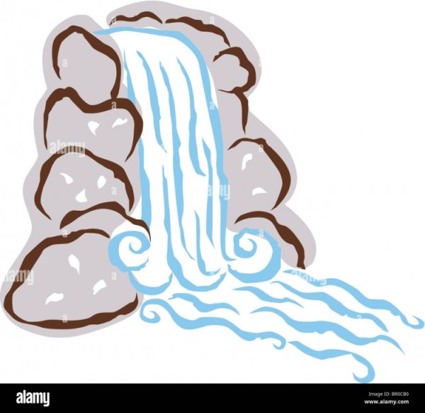 Водопад силуэт