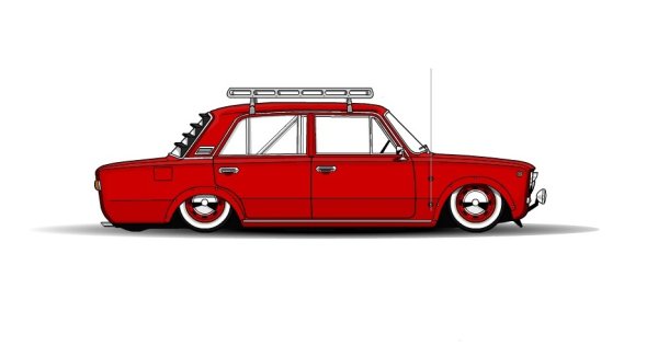 ВАЗ 2101 нарисовать сбоку