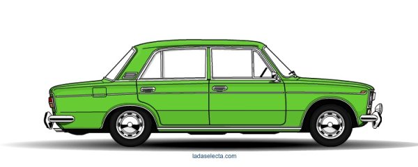 Нарисовать ВАЗ 2103 сбоку
