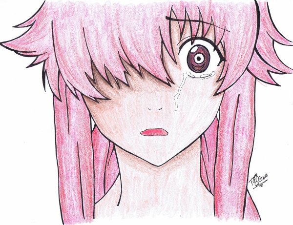Yuno Gasai черно белая