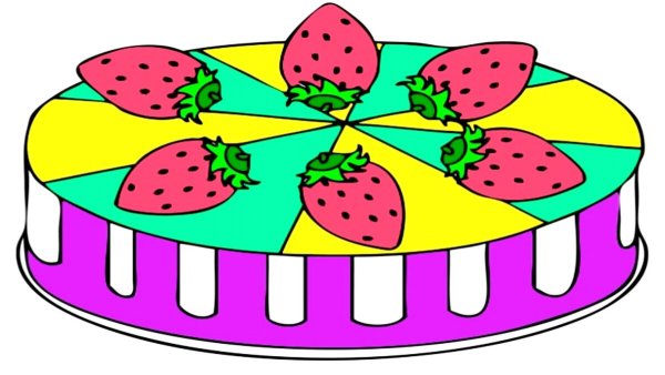 Тортик трафарет цветной