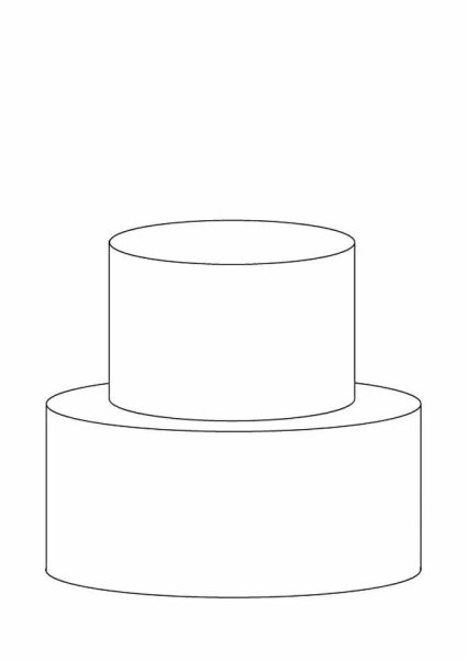 Трех ярусный торт эскиз