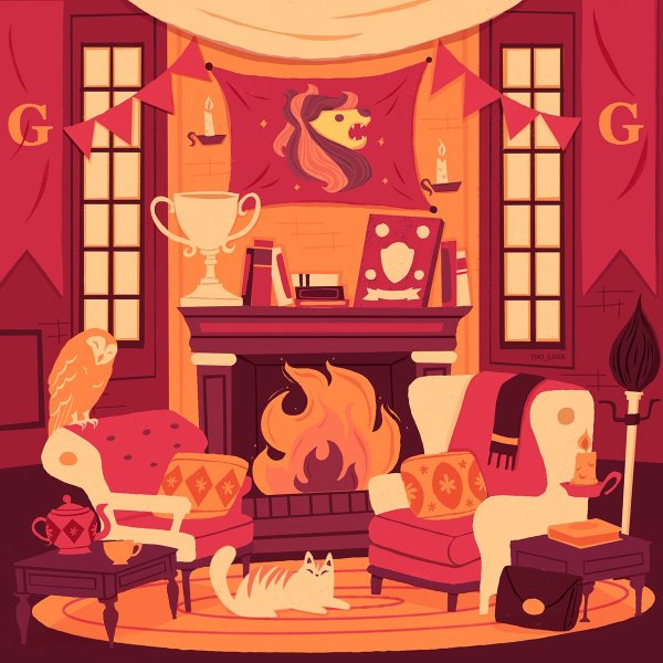 Гостиная Гриффиндора фон