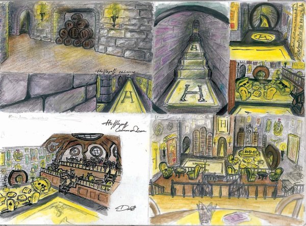 Спальня Хогвартс Поттер иллюстрации