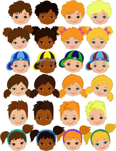 Мультяшные лица детей