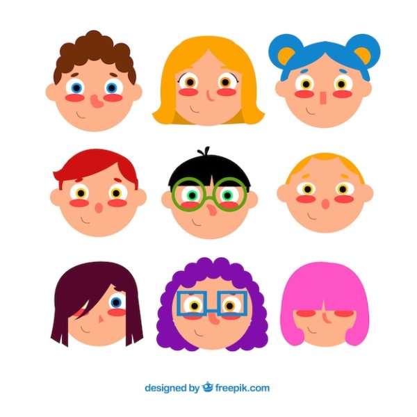 Стилизованные лица детей