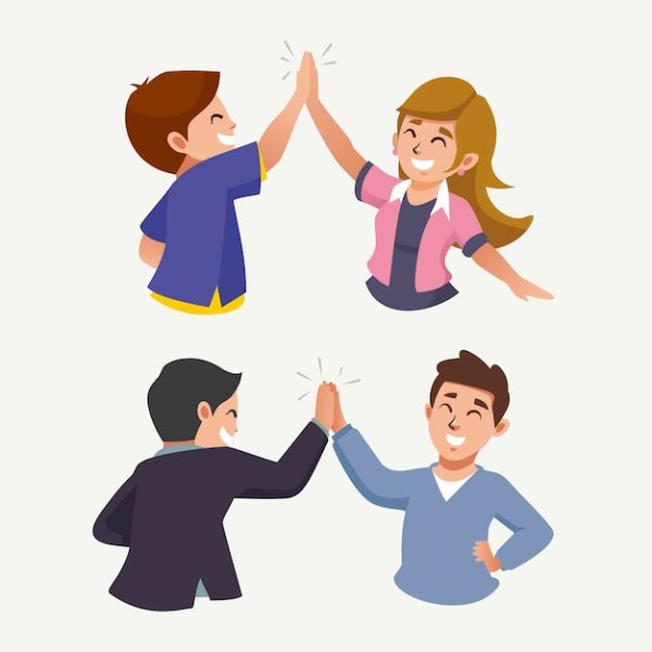 Люди дают друг другу пять