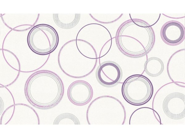 Обои er Сатурн/круги сиреневые на белом фоне 1.06*10м 282214