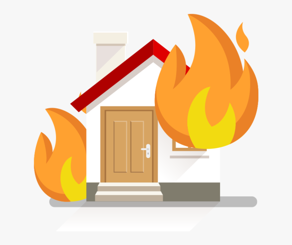 Горящий многоэтажный дом для детей