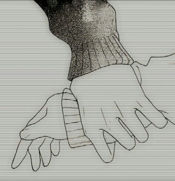 Хватает за руку