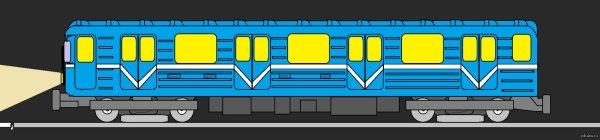 Мультяшный поезд метро