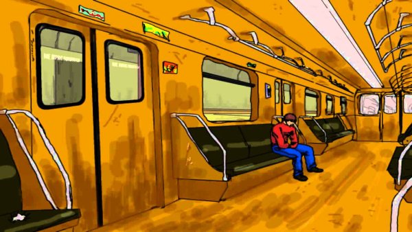 Мультяшный вагон метро
