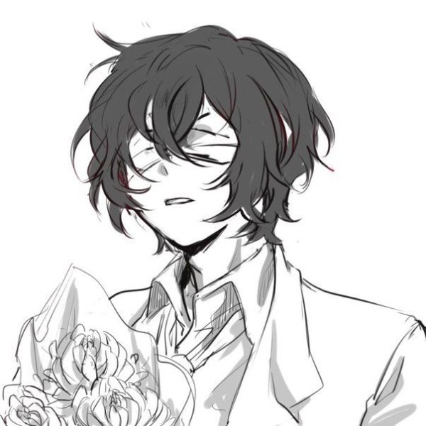 Дазай Осаму чёрно белый