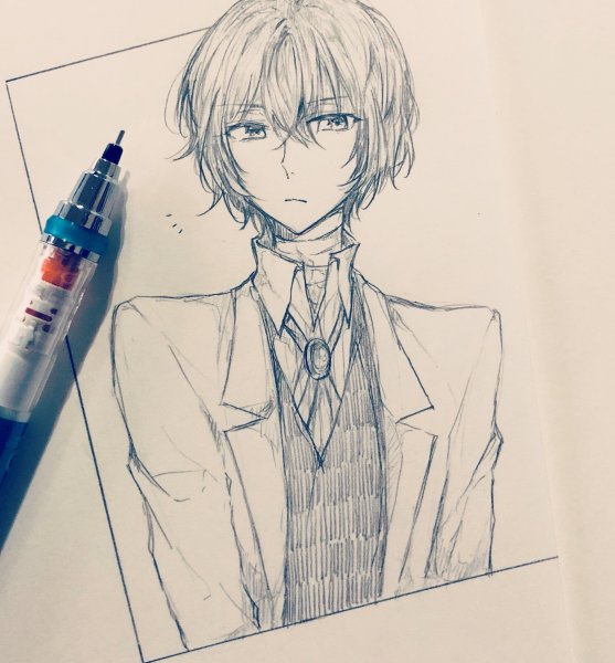 Дадзай Осаму в скетчбук