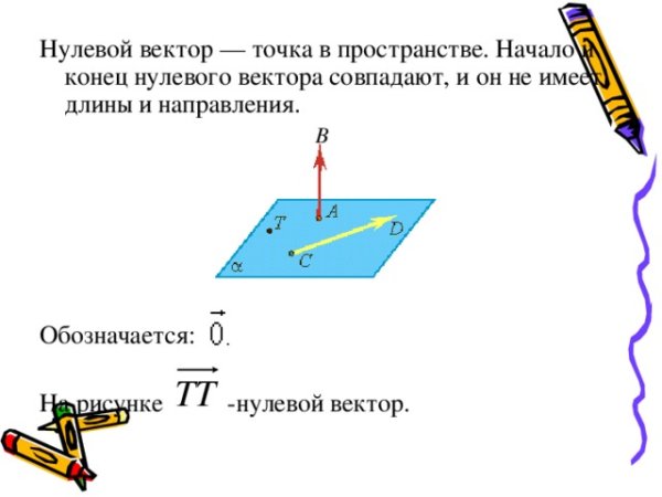 Нулевой вектор пример