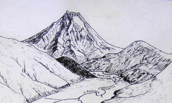 Горы сопки вулканы рисунок