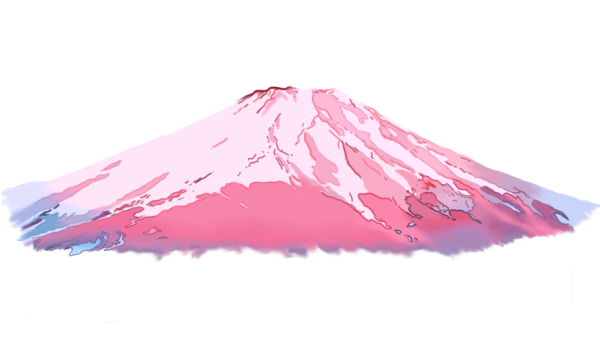 Вулкан на белом фоне