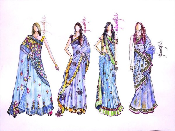 Индийская девушка рисунок