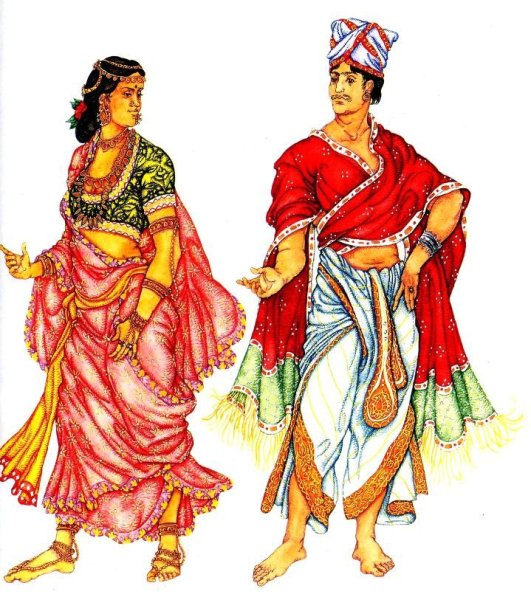 Индия человек и женщина в национальном костюме