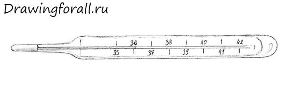 Шкала градусника для измерения температуры тела рисунок