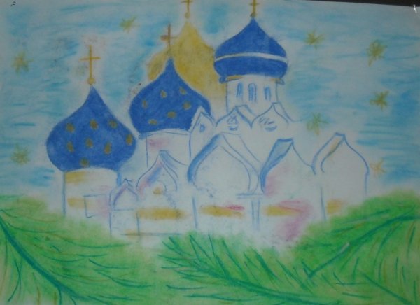 Ипатьевский монастырь в Костроме акварель